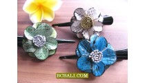 Balinese Genuine Leather Hair Accessories Clips Flowers 